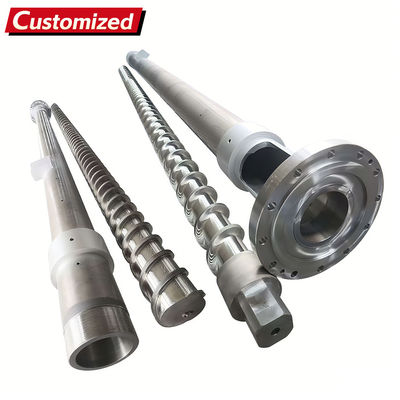 良い価格 パーソナライズされた直径 55 スクリューバレル PP HDPE PPS LDPE 材料 窒素化または二金属処理 プラスチックの機械のための挤出機 オンライン